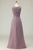2-Piece Dusk A Line Appliqued Long Mother of the Bride Dress with Cape