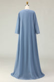 2-Piece Dusk A Line Appliqued Long Mother of the Bride Dress with Cape