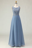 2-Piece Dusk A Line Appliqued Long Mother of the Bride Dress with Cape
