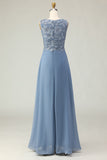 2-Piece Dusk A Line Appliqued Long Mother of the Bride Dress with Cape