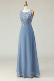 2-Piece Dusk A Line Appliqued Long Mother of the Bride Dress with Cape