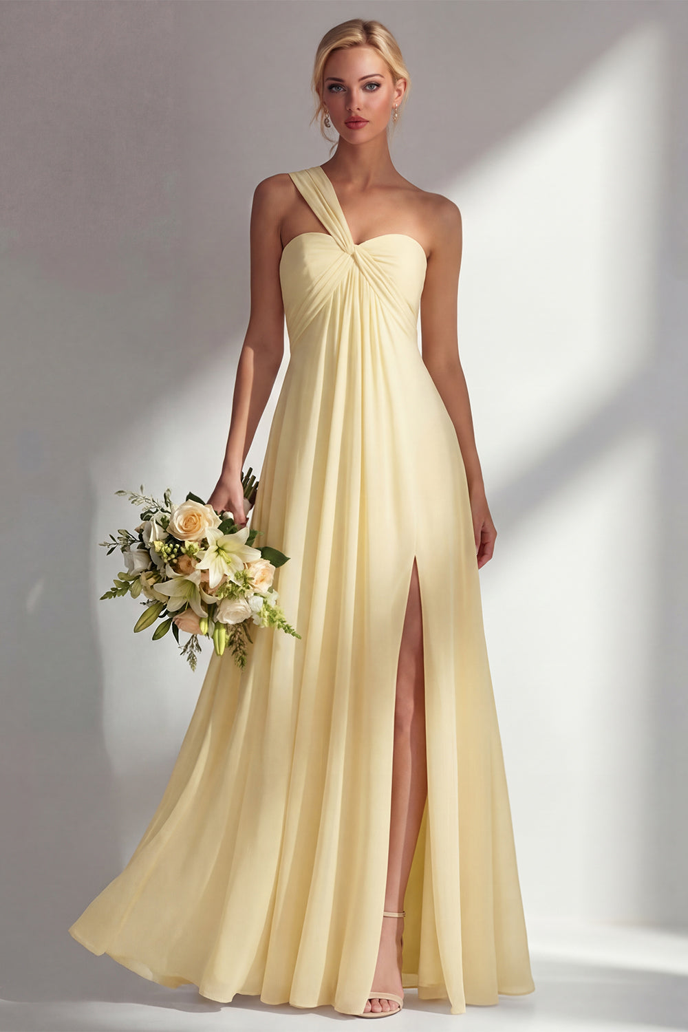 sorbet bridesmaid dresses Lemon Sorbet Bridesmaid Dress Matte Satin Size Medium