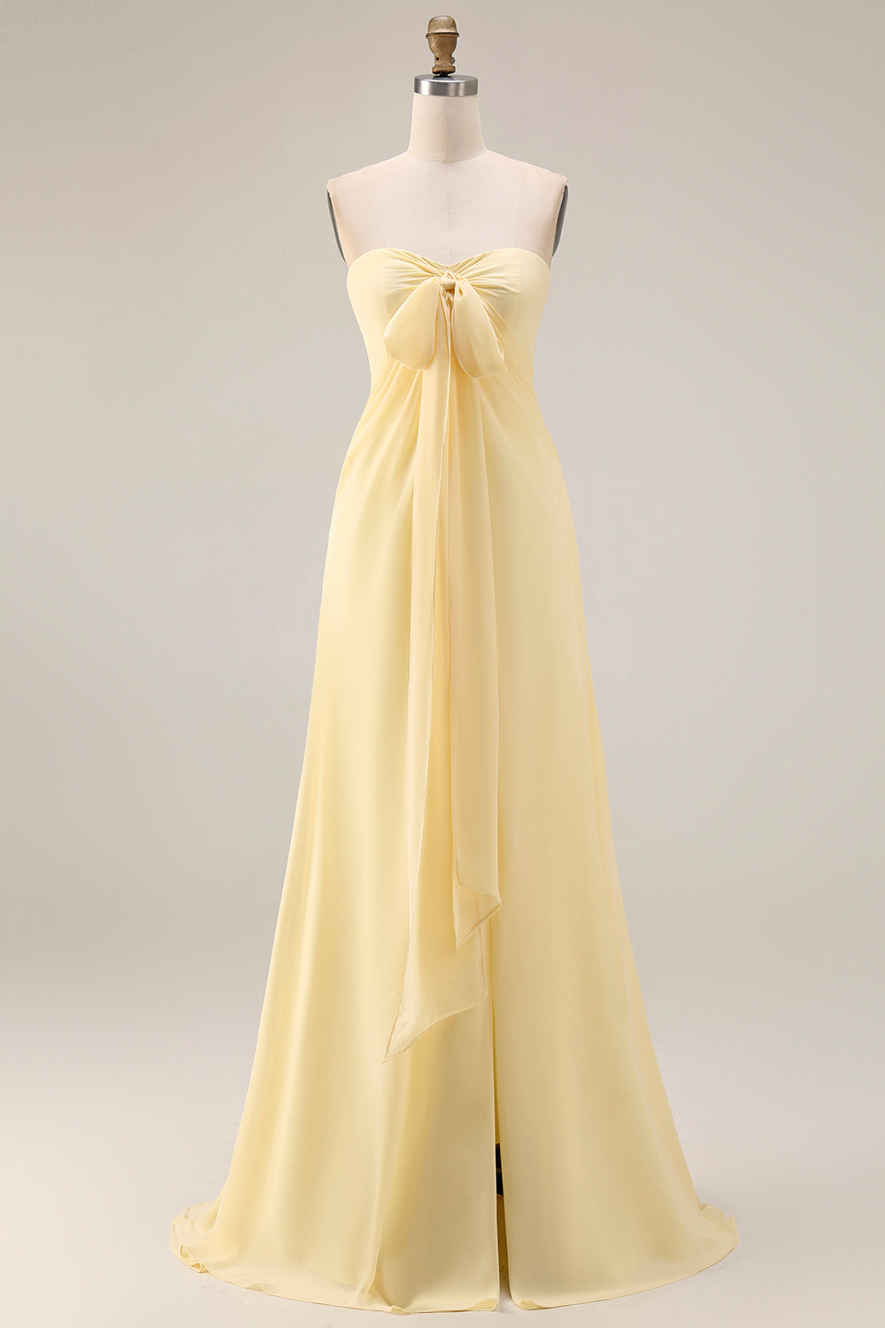 WEDTREND Women Lemon Sorbet Chiffon Bridesmaid Dress A Line Convertible Wedding Guest Dress with Slit WEDTREND Women Lemon Sorbet Chiffon Bridesmaid Dress A Line Convertible Wedding Guest Dress with Slit