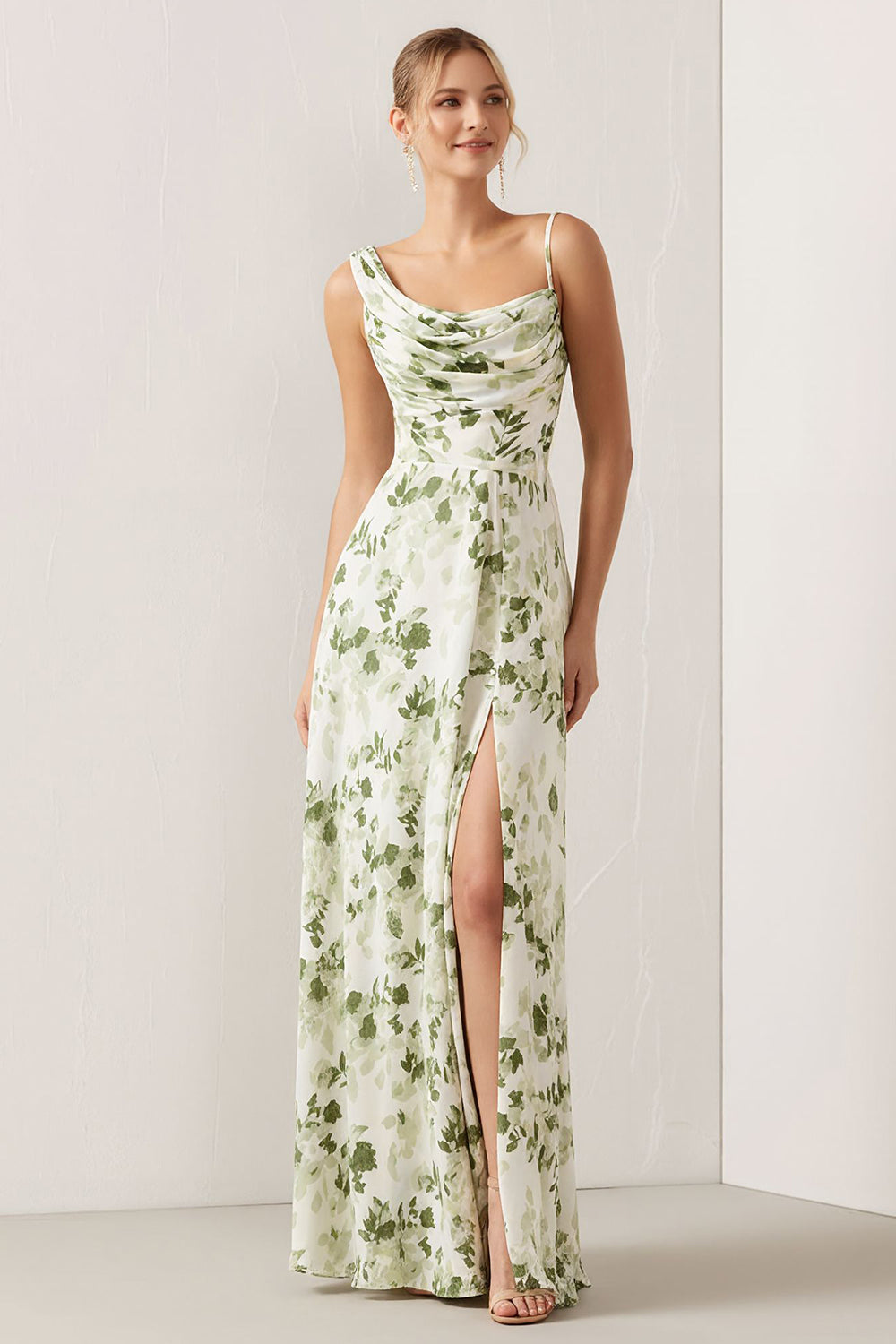 green print wedding guest dress Green Floral Print Organza Maxi Dress | Womens | Medium | 100% Polyester | Lulus | Homecoming | Holiday Dresses