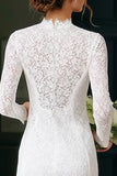 Lace Bodycon Long Sleeve Ivory Bridal Shower Dress