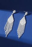 Shiny Silver Tassel Rhinestones Earrings