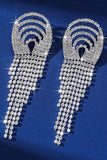 Shiny Silver Long Tassel Rhinestones Earrings