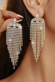 Shiny Golden Long Tassel Rhinestones Earrings