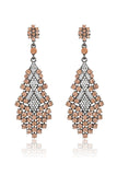 Golden Rhinestones Tear Drop Shaped Earrings