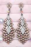 Golden Rhinestones Tear Drop Shaped Earrings