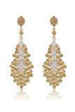 Golden Rhinestones Tear Drop Shaped Earrings