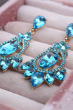 Blue Rhinestones Drop Party Earrings