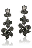 Dark Green Rhinestone Dangle Earrings