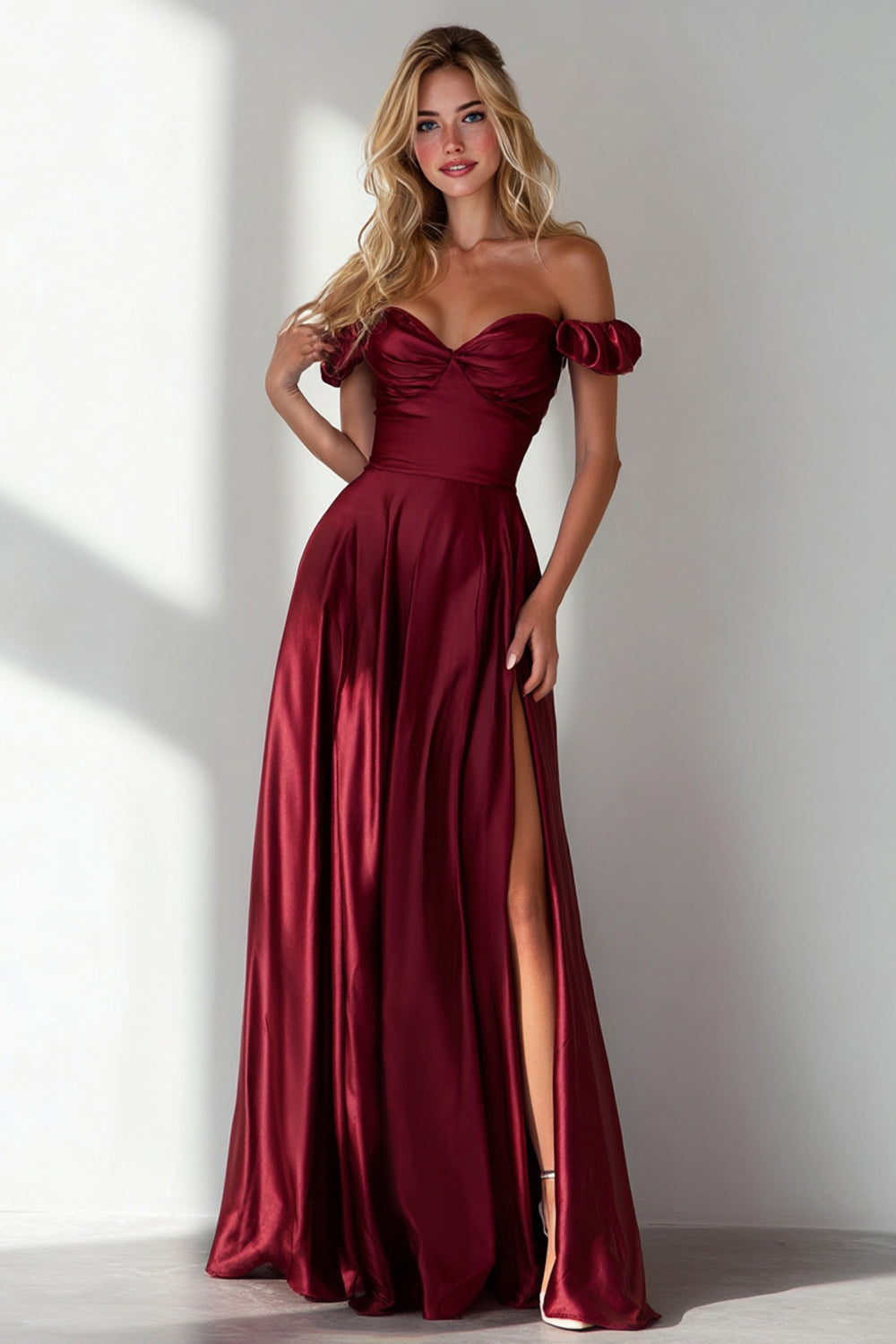 WEDTREND Women Off the Shoulder Formal Dress A Line Long Evening Dress with Slit WEDTREND Women Off the Shoulder Formal Dress A Line Long Evening Dress with Slit
