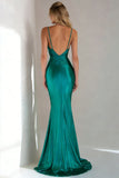 Peacock Green Mermaid Ruched Formal Dress