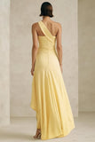 Daffodil Strapless A Line Wedding Guest Dress with Slit
