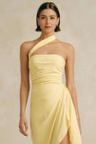 Daffodil Strapless A Line Wedding Guest Dress with Slit