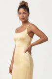 Daffodil Sheath Spaghetti Straps Long Bridesmaid Dress