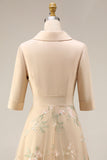 Sage Green Floral A Line Long Mother of the Bride Dress with Bow