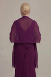 Grape Chiffon Shawl Cover Up for Wedding