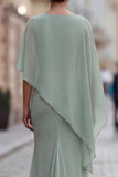 Sage Green Chiffon Shawl Wrap for Wedding