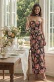 Strapless Corset 2 Piece Pink Floral Wedding Guest Dress with Streamer