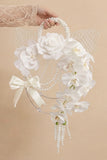 Pearl Hoop Bridal Bouquet with White Orchids
