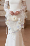 Ivory Pearl Floral Wedding Bouquet with Butterfly Details