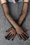 Black Sheer Long Evening Gloves