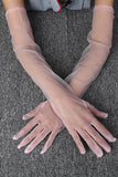 Black Sheer Long Evening Gloves