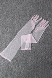 Black Sheer Long Evening Gloves
