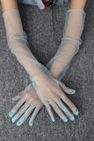 Black Sheer Long Evening Gloves