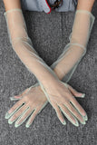 Black Sheer Long Evening Gloves