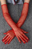 Black Sheer Long Evening Gloves