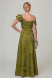 Olive A Line Off the Shoulder Floral Burnout Mother of the Bride Dress