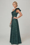 Olive A Line Off the Shoulder Floral Burnout Mother of the Bride Dress