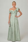Olive A Line Off the Shoulder Floral Burnout Mother of the Bride Dress