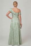 Olive A Line Off the Shoulder Floral Burnout Mother of the Bride Dress
