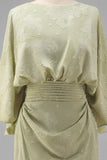 Sage Green Jacquard Sheath Maxi Mother of the Bride Dress with Cape Sleeves