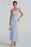 Floral Pink Ruched Mermaid Corset Wedding Guest Dress