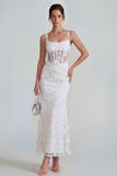 Floral Pink Ruched Mermaid Corset Wedding Guest Dress