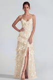 Blue Floral A Line Ruffled Maxi Wedding Guest Dress