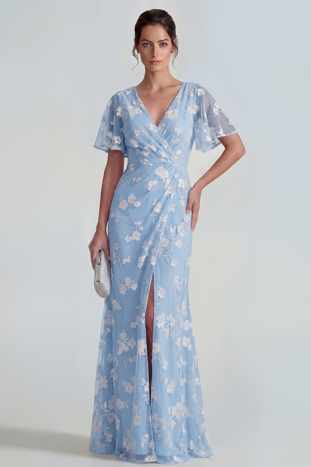 apricot blue floral dress Garden Layer Ditsy Dress