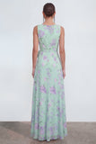 Blue Floral Ruffled Wedding Guest Dress with 3D Flowers