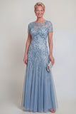 Dark Green A Line Sequin Maxi Mother of the Bride Dress