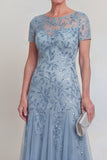 Dark Green A Line Sequin Maxi Mother of the Bride Dress