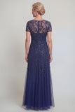Dark Green A Line Sequin Maxi Mother of the Bride Dress