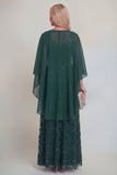 Sparkly Navy A Line V Neck Maxi Mother of the Bride Dress with Cape
