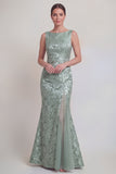 Blush Jacquard Mermaid Mother of the Bride Dress