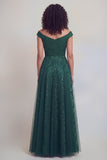 Elegant Jacquard A Line Navy Mother of the Bride Dress